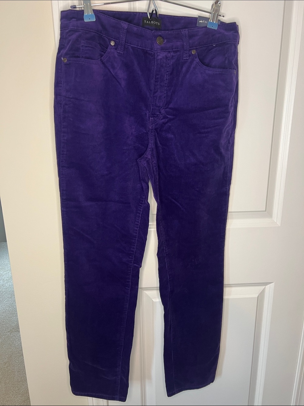 NWT Talbots Deep Purple Corduroy Straight-Leg Pants